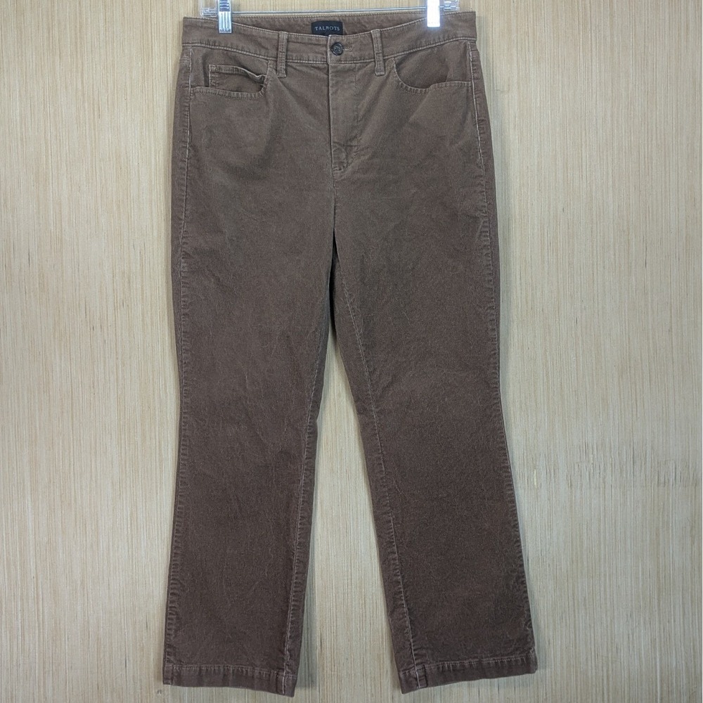 Talbots Pants Womens 6‎ Brown Corduroy Straight Leg Fall Retro Boho Trousers